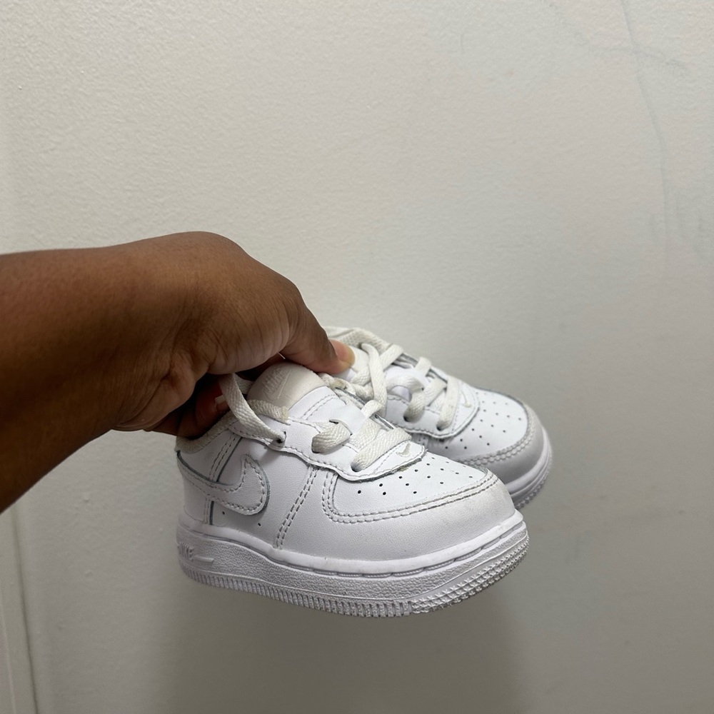 Toddler white Air Force 1s